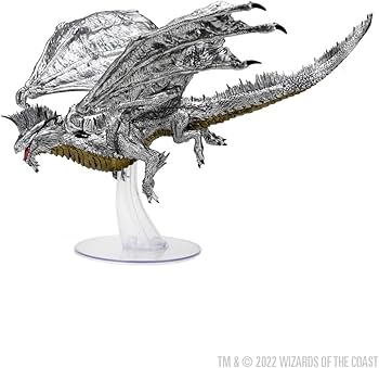 Amazon.com: WizKids D&D Icons of The Realms: Adult Silver Dragon